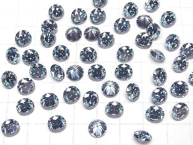 【動画】モアサナイトAAA ルース ラウンドファセットカット8×8mm 【ブルー】 1粒 サムネイル4