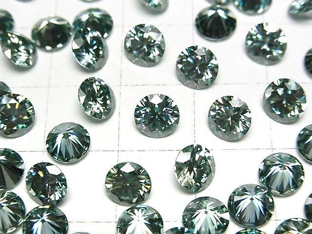 【動画】モアサナイトAAA ルース ラウンドファセットカット6×6mm 【グリーン】 1粒 サムネイル2