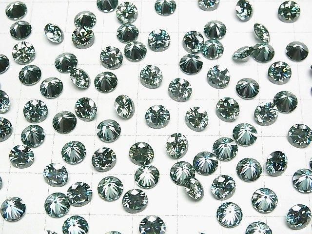 【動画】モアサナイトAAA ルース ラウンドファセットカット6×6mm 【グリーン】 1粒 サムネイル4