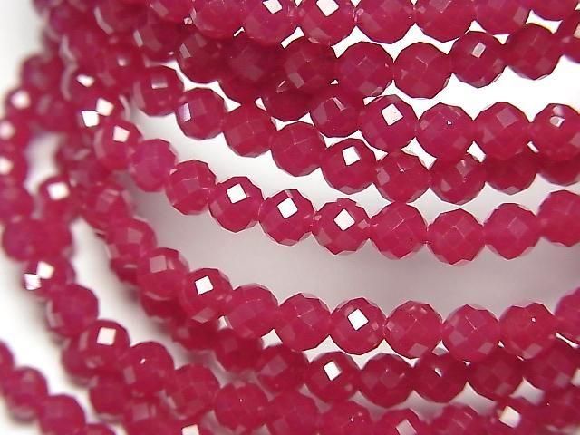 【動画】【素晴らしい輝き】合成ルビーAAA ラウンドカット4mm 1連(ブレス)の画像