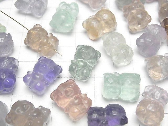 【動画】マルチカラーフローライトAAA- 熊モチーフ 17.5×13.5×12.5mm 【貫通穴】 3個 サムネイル3