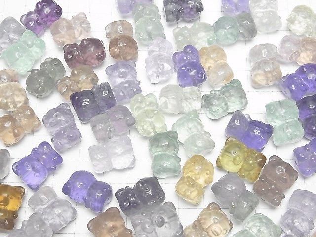 【動画】マルチカラーフローライトAAA- 熊モチーフ 17.5×13.5×12.5mm 【貫通穴】 3個 サムネイル4
