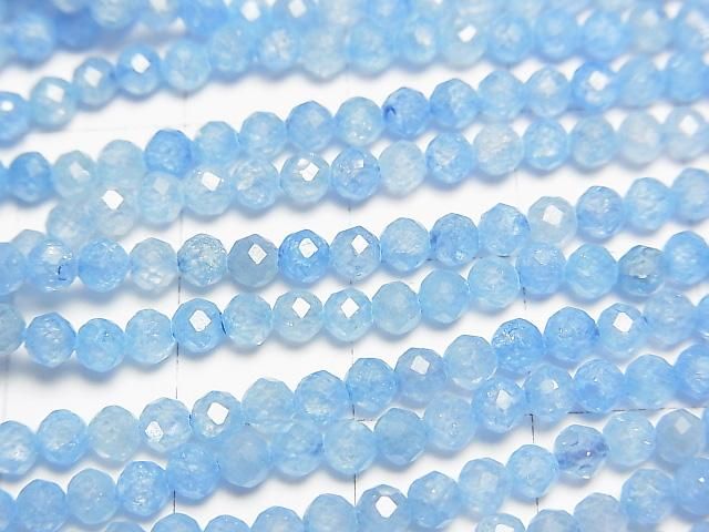 【動画】【素晴らしい輝き】キュービックジルコニアAAA ラウンドカット3mm 【ライトブルー】 1連(約36cm) サムネイル2