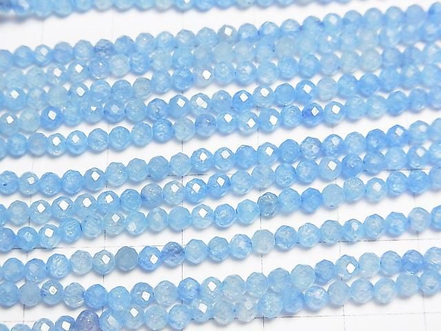 【動画】【素晴らしい輝き】キュービックジルコニアAAA ラウンドカット3mm 【ライトブルー】 1連(約36cm) サムネイル3