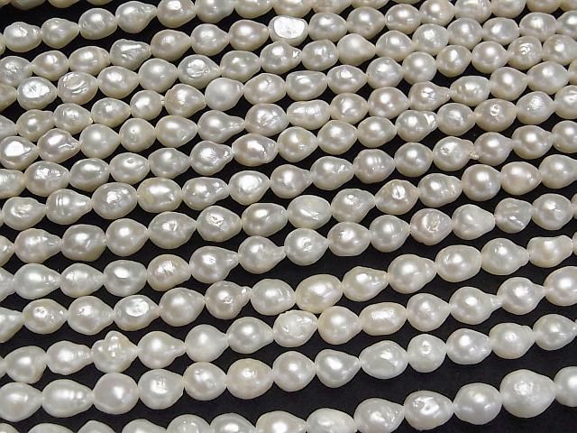 【動画】淡水真珠AA ナチュラルドロップ7×6×6mm ホワイト 1連(約35cm) サムネイル3