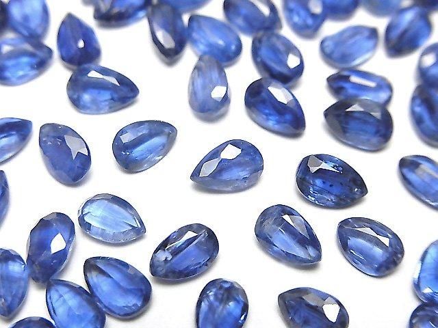 【動画】宝石質カイヤナイトAAA ルース ペアシェイプファセットカット6×3.5mm 3粒の画像