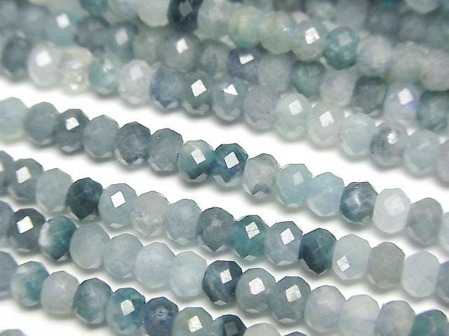 【動画】【素晴らしい輝き】インディゴライトトルマリンAA+ ボタンカット3.5×3.5×2.5mm 1連(約37cm)の画像
