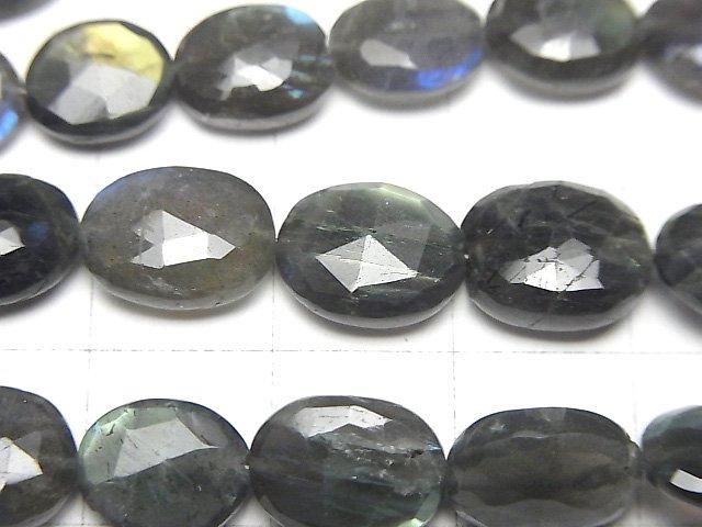 【動画】宝石質ラブラドライトAA++ フラットタンブル~オーバルカット 半連/1連(約18cm) サムネイル2