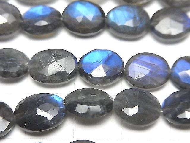 【動画】宝石質ラブラドライトAA++ フラットタンブル~オーバルカット 半連/1連(約18cm) サムネイル2