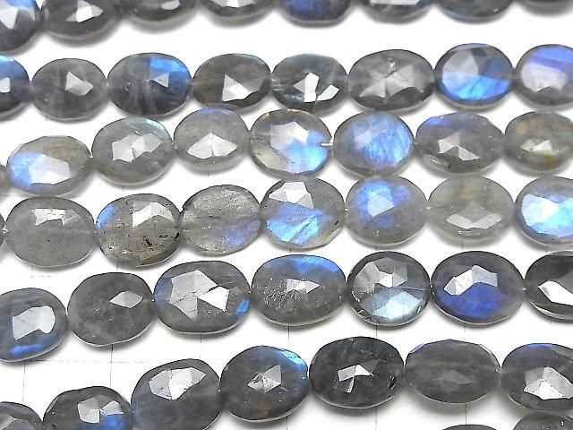 【動画】宝石質ラブラドライトAA++ フラットタンブル~オーバルカット 半連/1連(約18cm) サムネイル3