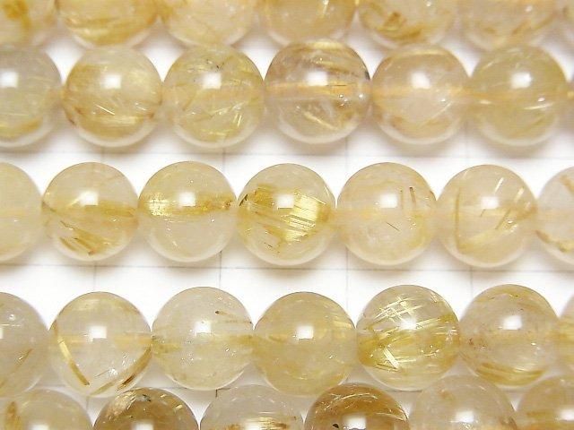 【動画】ルチルクォーツAA++ ラウンド8mm 半連/1連(約38cm) サムネイル2