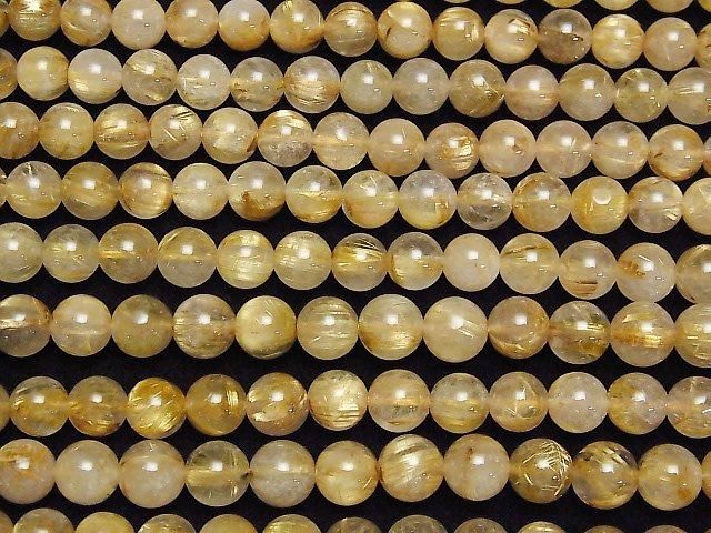 【動画】ルチルクォーツAA++ ラウンド8mm 半連/1連(約38cm) サムネイル3