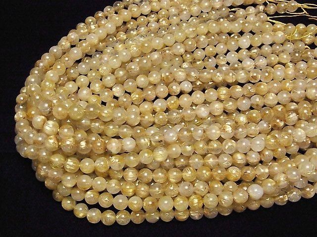 【動画】ルチルクォーツAA++ ラウンド8mm 半連/1連(約38cm) サムネイル4