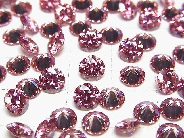 【動画】モアサナイトAAA ルース ラウンドファセットカット6×6mm 【パープルピンク】 1粒 サムネイル2