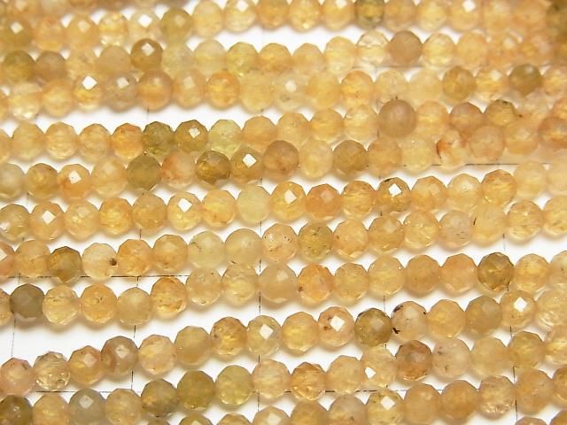【動画】【素晴らしい輝き】イエロートルマリンAA++ ラウンドカット3mm 1連(約37cm) サムネイル2