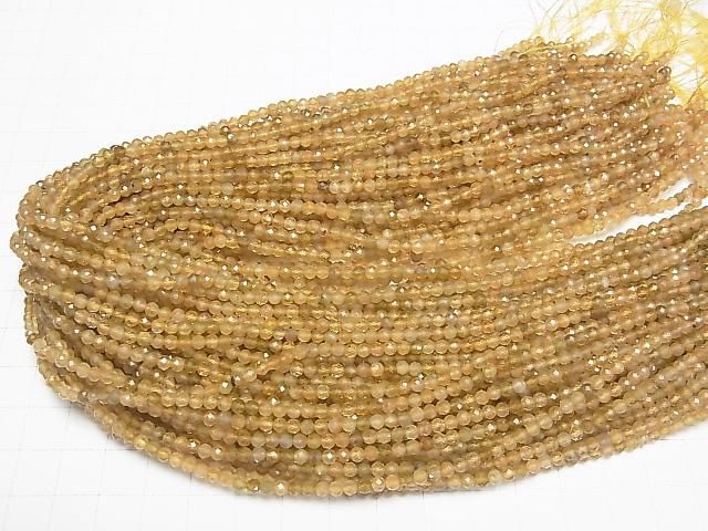 【動画】【素晴らしい輝き】イエロートルマリンAA++ ラウンドカット3mm 1連(約37cm) サムネイル4