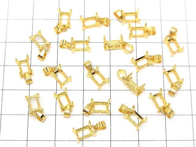 【動画】Silver925 ペンダント空枠 レクタングルファセットカット6×4mm 18KGP 1個 サムネイル4