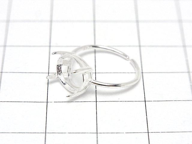 【動画】Silver925 リング空枠(爪留め)横向きオーバルファセットカット10×8mm 生地 フリーサイズ 1個 サムネイル3