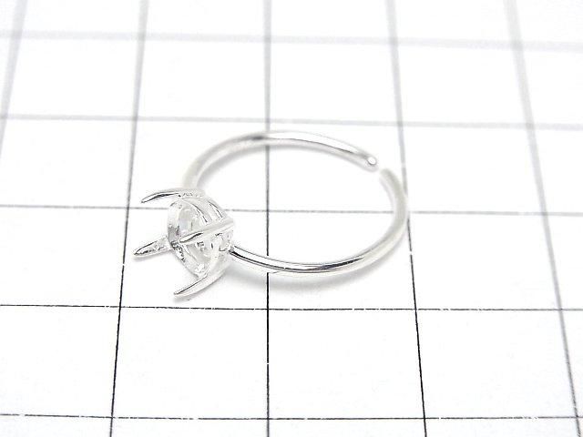 【動画】Silver925 リング空枠(爪留め)ラウンドファセットカット6mm 生地 フリーサイズ 1個 サムネイル3