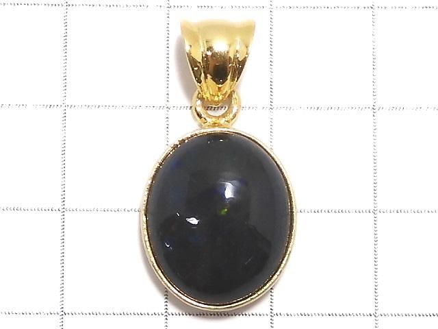 【動画】【1点もの】ブラックオパールAAA ペンダントトップ 18KGP製 NO.13 サムネイル2