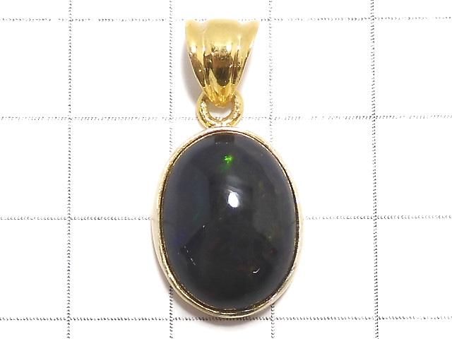 【動画】【1点もの】ブラックオパールAAA ペンダントトップ 18KGP製 NO.14 サムネイル2