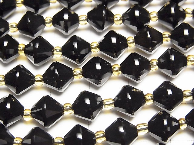 【動画】【素晴らしい輝き】オニキスAAA ソロバンカット8×8×8mm 1連(約34cm) サムネイル2
