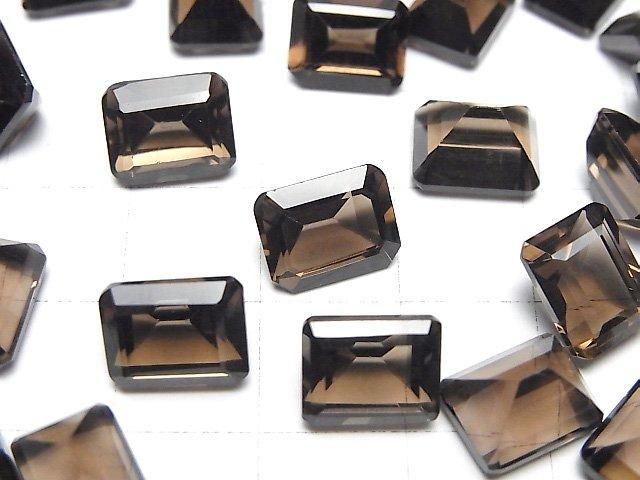 【動画】宝石質スモーキークォーツAAA ルース レクタングルファセットカット10×8mm 2粒 サムネイル2