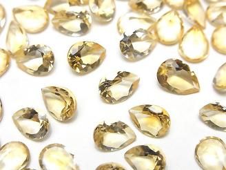 【動画】宝石質シトリンAAA ルース ペアシェイプファセットカット8×6mm 5粒