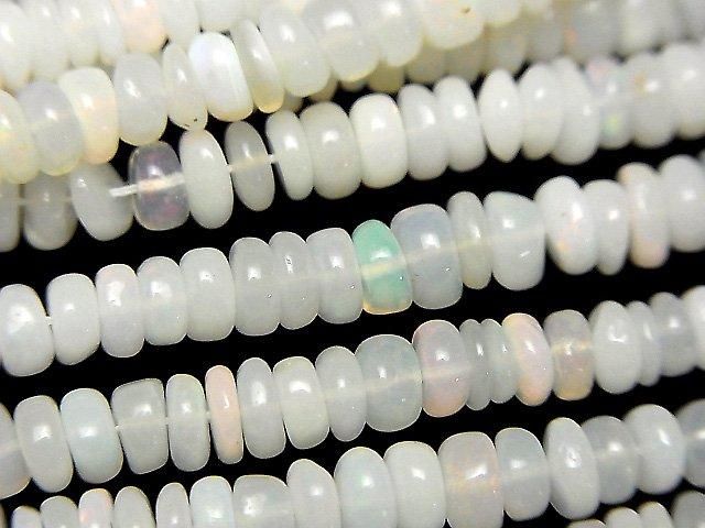 【動画】エチオピア産オパールAA+ ロンデル(ボタン) 半連/1連(約38cm)の画像