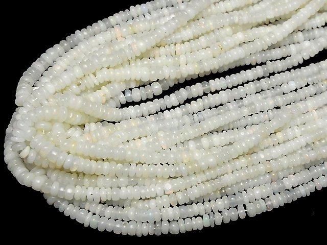 【動画】エチオピア産オパールAA+ ロンデル(ボタン) 半連/1連(約38cm) サムネイル4