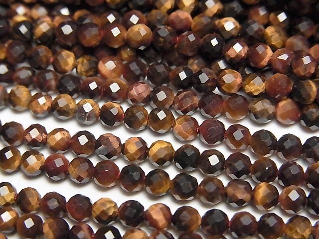 【動画】【素晴らしい輝き】レッドタイガーアイAAA- ラウンドカット3mm 1連(約38cm) の画像