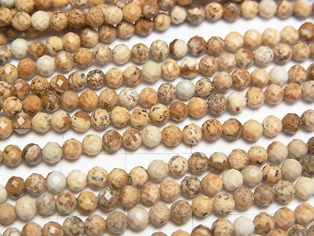【動画】【素晴らしい輝き】ピクチャージャスパー ラウンドカット3mm 1連(約37cm) サムネイル2