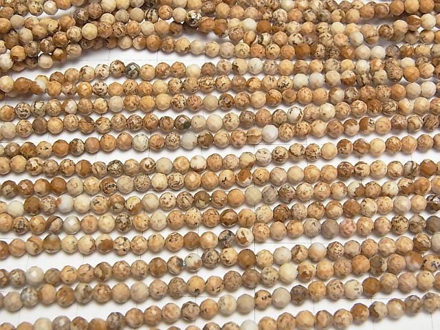 【動画】【素晴らしい輝き】ピクチャージャスパー ラウンドカット3mm 1連(約37cm) サムネイル3