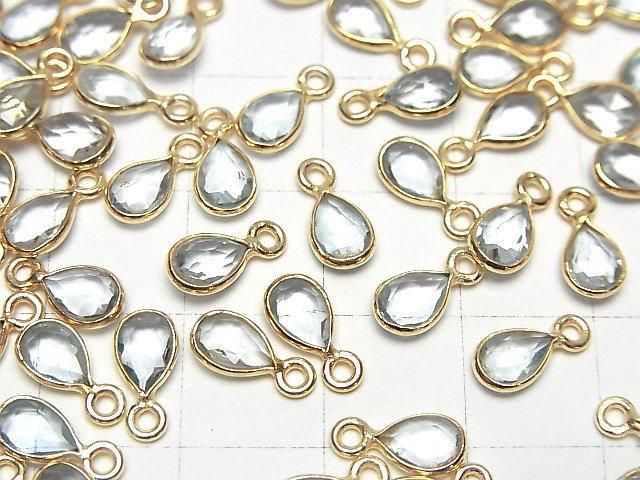 【動画】宝石質スカイブルートパーズAAA- 枠留めペアシェイプカット7×5mm 18KGP 3個 サムネイル3