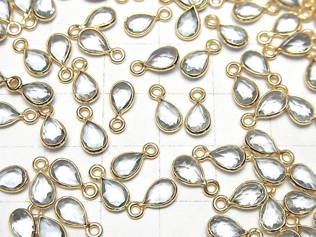 【動画】宝石質スカイブルートパーズAAA- 枠留めペアシェイプカット7×5mm 18KGP 3個 サムネイル4