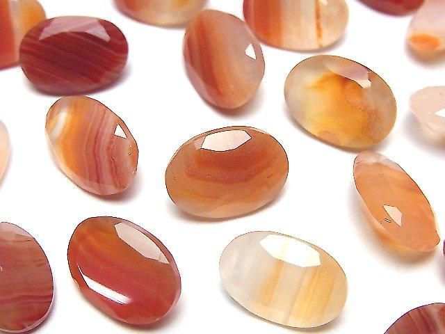 【動画】ミックスカーネリアン ルース オーバルファセットカット14×10mm 3粒の画像