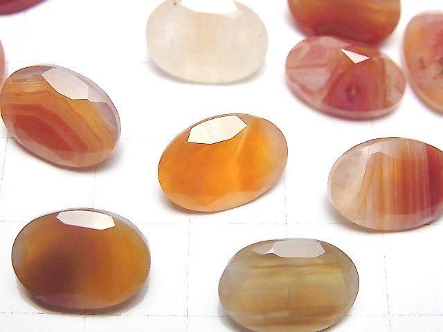 【動画】ミックスカーネリアン ルース オーバルファセットカット14×10mm 3粒 サムネイル2