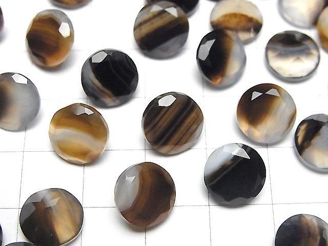 【動画】ブラックストライプアゲート ルース ラウンドファセットカット10×10mm 3粒 サムネイル3