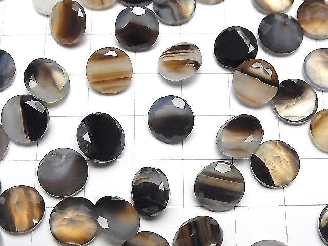 【動画】ブラックストライプアゲート ルース ラウンドファセットカット10×10mm 3粒 サムネイル4