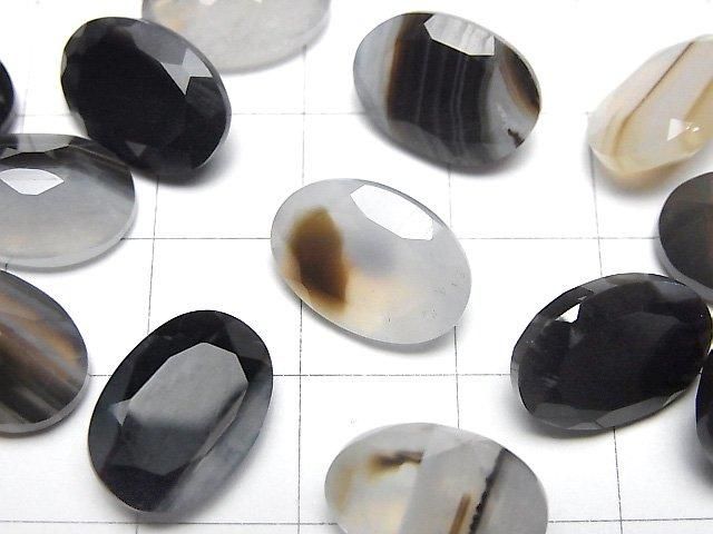 【動画】ブラックストライプアゲート ルース オーバルファセットカット14×10mm 3粒 サムネイル2