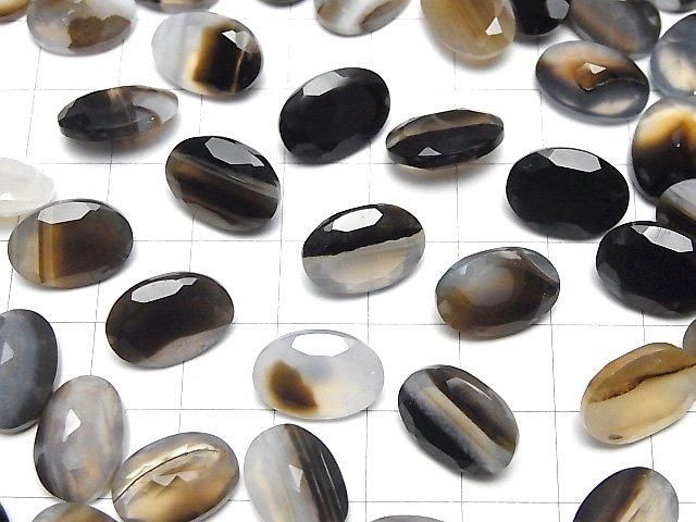 【動画】ブラックストライプアゲート ルース オーバルファセットカット14×10mm 3粒 サムネイル4