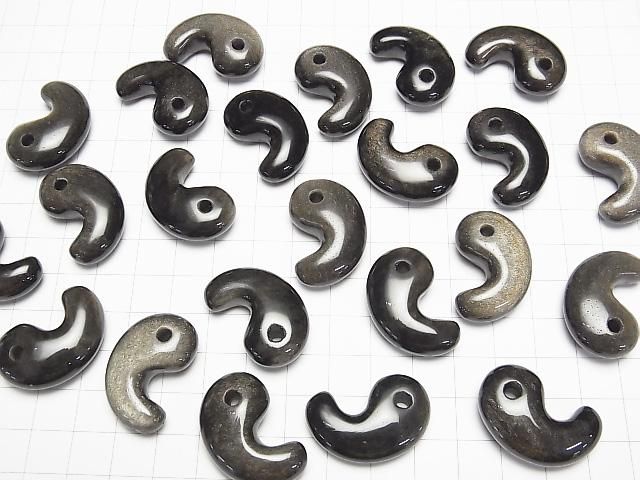 【動画】ゴールデンオブシディアンAAA 勾玉30×20mm 1個 サムネイル4