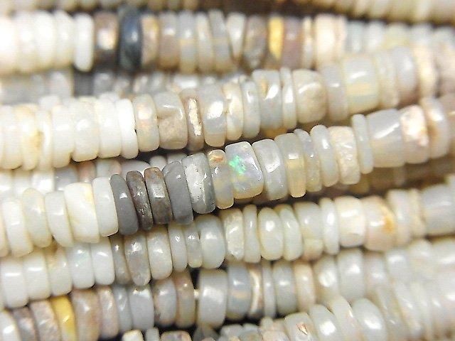 【動画】オーストラリア産プレシャスオパールAA ロンデル(ヘイシ) 1連(約38cm)の画像
