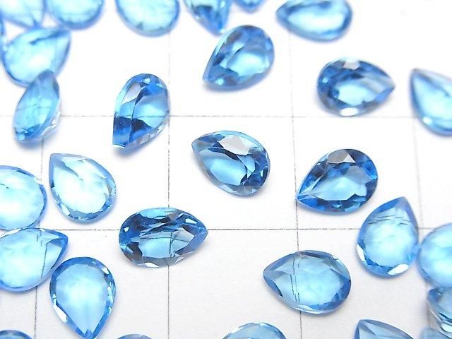 【動画】宝石質スイスブルートパーズAAA ルース ペアシェイプファセットカット7×5mm 3粒 サムネイル2