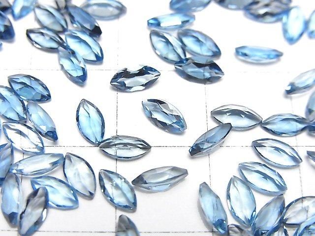 【動画】宝石質ロンドンブルートパーズAAA ルース マーキスファセットカット6×3mm 5粒 サムネイル2