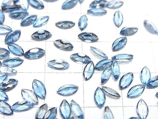 【動画】宝石質ロンドンブルートパーズAAA ルース マーキスファセットカット6×3mm 5粒 サムネイル3