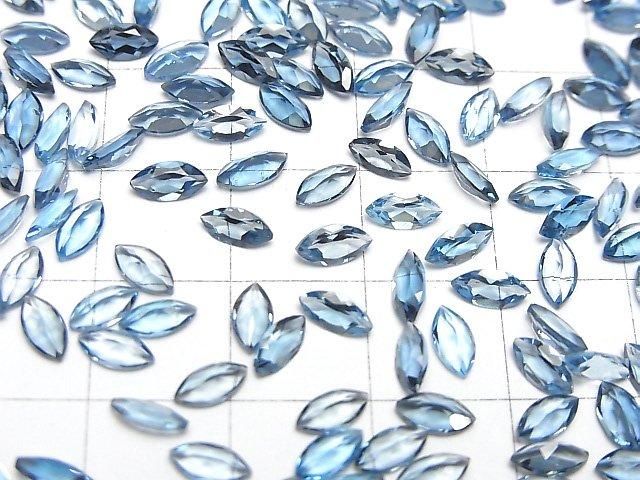 【動画】宝石質ロンドンブルートパーズAAA ルース マーキスファセットカット6×3mm 5粒 サムネイル4