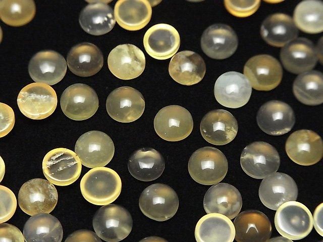 【動画】イエローオパールAA++ ラウンド カボション6×6mm 10個 サムネイル4
