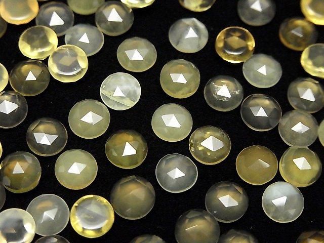 【動画】イエローオパールAA++ ラウンド ローズカット6×6mm 10個 サムネイル4