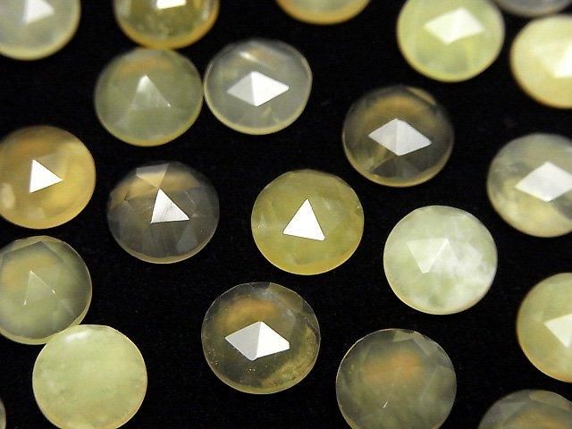 【動画】イエローオパールAA++ ラウンド ローズカット8×8mm 5個の画像
